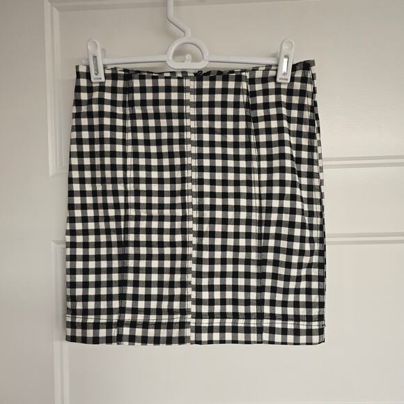 Free People Dresses & Skirts - Women's Free People Black & White Check Mini Skirt | Size 2